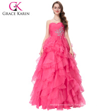 Grace Karin Mode trägerlosen Schatz lang Hot Pink Ballkleid Ballkleid CL3411-1